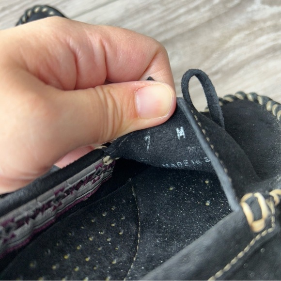 LL  Bean Black Suede Leather Slip On Loafers - Picture 12 of 13